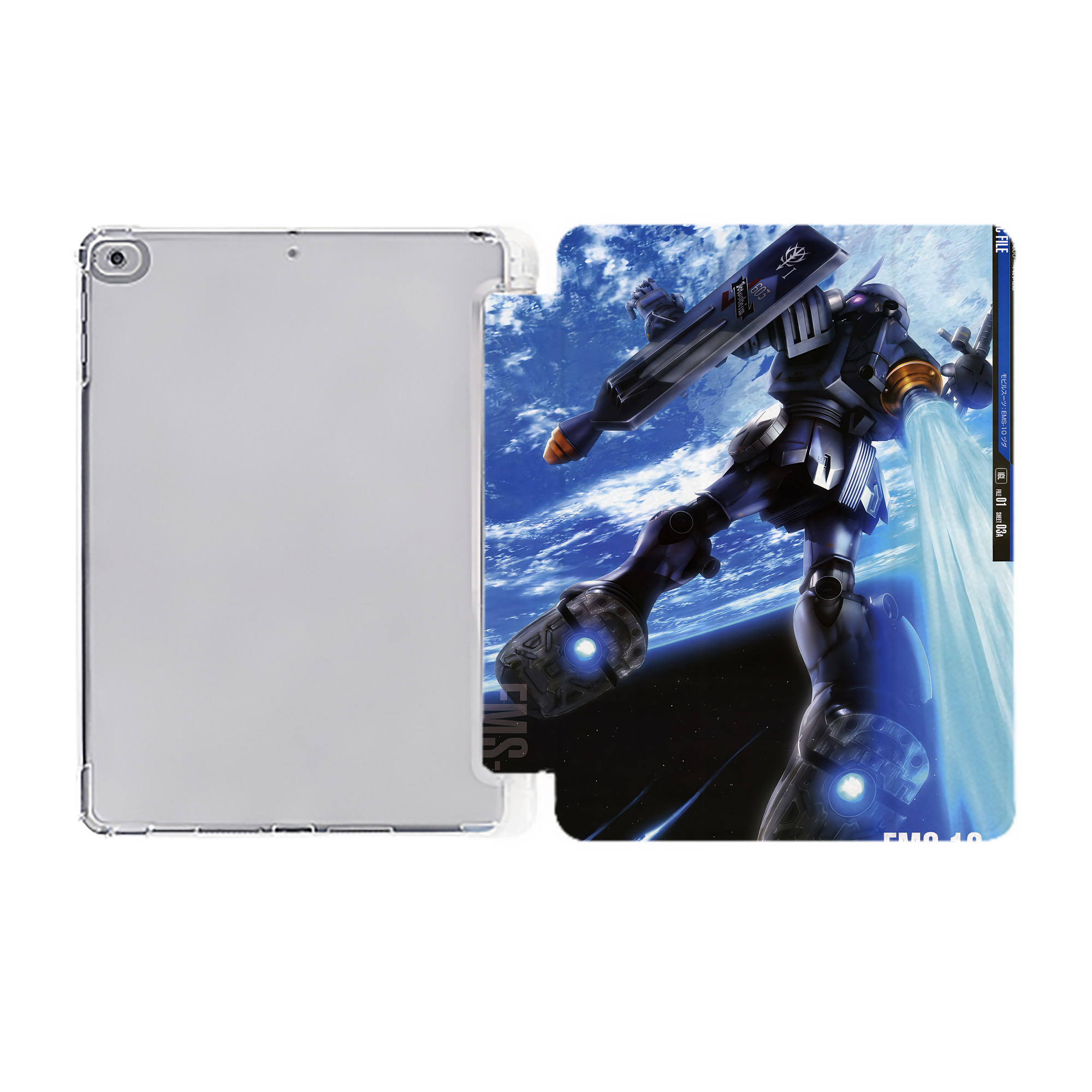 （画像用） 機動戦士ガンダム Mobile Suit Gundam IPad ケース ペン収納付き 三つ折りスタンド PUレザー×シリコン 対応機種9.5/10.5/10.9インチ